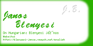 janos blenyesi business card